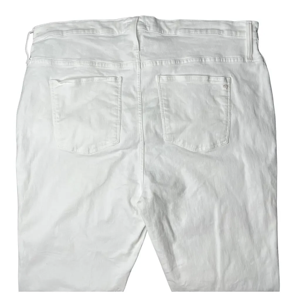 Madewell 10” High Rise Skinny Jeans Step Hem Pure White sz 36 Tall